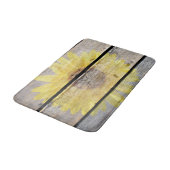 Rustige zonnebloem op hout badmat (Gekanteld)