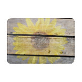 Rustige zonnebloem op hout badmat (Voorkant)