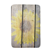 Rustige zonnebloem op hout badmat (Voorkant Verticaal)