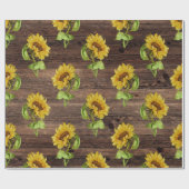 Rustige zonnebloem op hout cadeaupapier (Vlak)