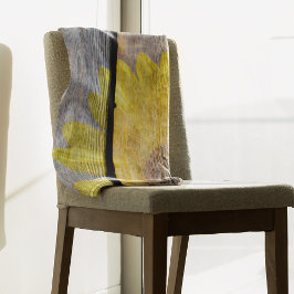 Rustige zonnebloem op hout fleece deken