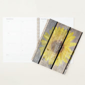 Rustige zonnebloem op hout planner (Display)