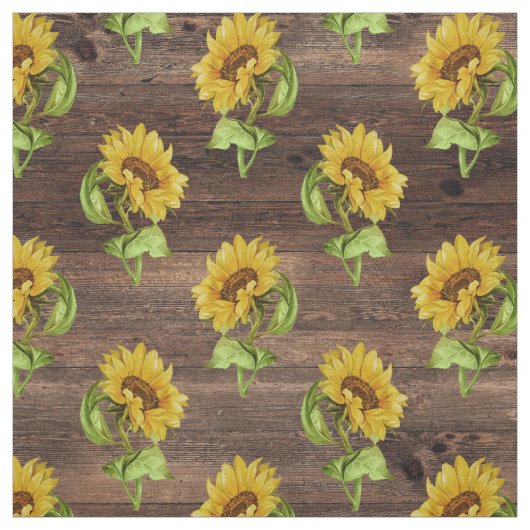 Rustige zonnebloem op hout stof (Swatch)