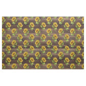 Rustige zonnebloem op hout stof (Fat Quarter)