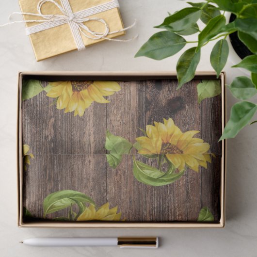 Rustige zonnebloem op ontwatering van hout tissuepapier (Geschenk)