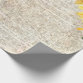  Rustige Zonnebloem Oude Decoupage  Cadeaupapier (Hoek)