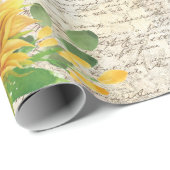  Rustige Zonnebloem Oude Decoupage  Cadeaupapier (Rol Hoek)