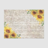 Rustige Zonnebloem Oude Decoupage Tissuepapier (Voorkant)
