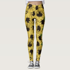 Rustige zonnebloem over de Leggings van het Ontwer