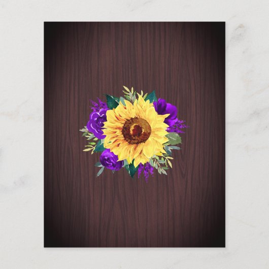 Rustige Zonnebloem Paarse Lights Weddenschap (Achterkant)