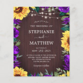 Rustige Zonnebloem Paarse Lights Weddenschap (Voorkant)