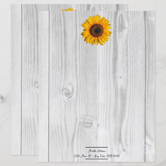 Rustige zonnebloem - Papier op maat (Voorkant / Achterkant)