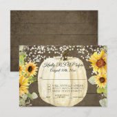 Rustige zonnebloem Pompoen Twinkle Light RSVP Kaartje (Voorkant / Achterkant)