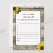 Rustige zonnebloem raadt dat Baby Baby shower Kaart (Voorkant)