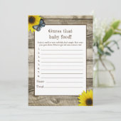 Rustige zonnebloem raadt dat Baby Baby shower Kaart (Staand voorkant)