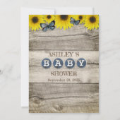 Rustige zonnebloem raadt dat Baby Baby shower Kaart (Achterkant)