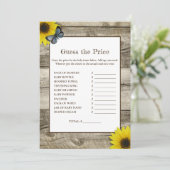 Rustige zonnebloem raadt het Baby shower van de pr Kaart (Staand voorkant)