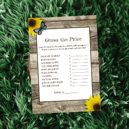 Rustige zonnebloem raadt het Baby shower van de pr Kaart