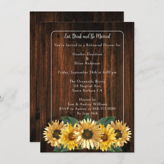 Rustige zonnebloem repetitie kaart (Voorkant / Achterkant)