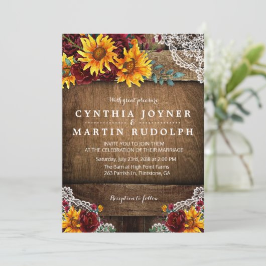 Rustige zonnebloem repetitie kaart (Staand voorkant)