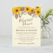 Rustige zonnebloem, repetitief diner kaart (Staand voorkant)