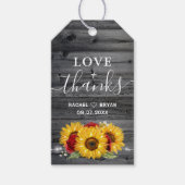 Rustige Zonnebloem Rode Roze Hartelijk dank voor h Cadeaulabel (Voorkant)