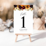 Rustige zonnebloem Roos Bourgogne Herfst Floral We Kaart<br><div class="desc">Modern Rustic Sunflower Roos Peony Burgundy Red Paars Floral Waterverf najaar Herfst Land Weddenschap</div>