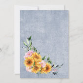 Rustige Zonnebloem Roze Roy Arch Weddenschap Kaart (Achterkant)