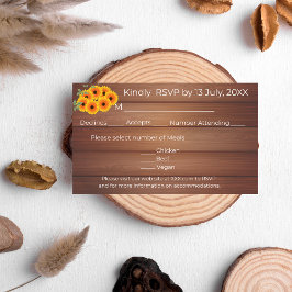 Rustige zonnebloem RSVP kaartje