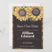 Rustige zonnebloem Sla de datum op Aankondiging (Voorkant)