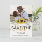 Rustige zonnebloem Sla de datum op Aankondiging (Staand voorkant)