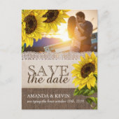 Rustige zonnebloem Sla de datum op Aankondigingskaart (Voorkant)