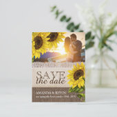 Rustige zonnebloem Sla de datum op Aankondigingskaart (Staand voorkant)