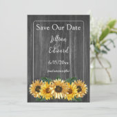 Rustige zonnebloem sparen de datum aankondiging (Staand voorkant)