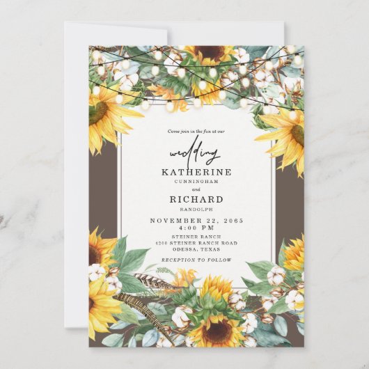 Rustige zonnebloem - stralen kaart (Voorkant)