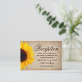 Rustige zonnebloem-uithuwelijkingskaarten informatiekaartje (Staand voorkant)