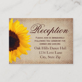 Rustige zonnebloem-uithuwelijkingskaarten informatiekaartje