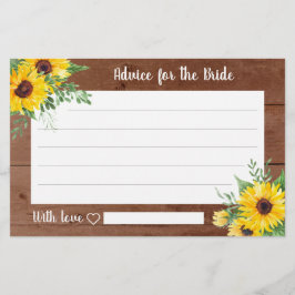 Rustige Zonnebloem Vrijgezellenfeest Advice Kaarte