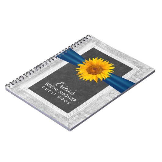 Rustige zonnebloem Vrijgezellenfeest Guest Book Notitieboek (Linkerzijde)