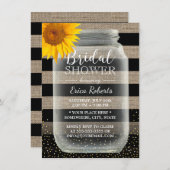 Rustige Zonnebloem Vrijgezellenfeest Mason Jar & S Kaart (Voorkant / Achterkant)