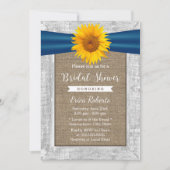 Rustige zonnebloem Vrijgezellenfeest met houten br Kaart (Voorkant)