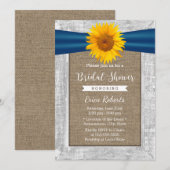 Rustige zonnebloem Vrijgezellenfeest met houten br Kaart (Voorkant / Achterkant)