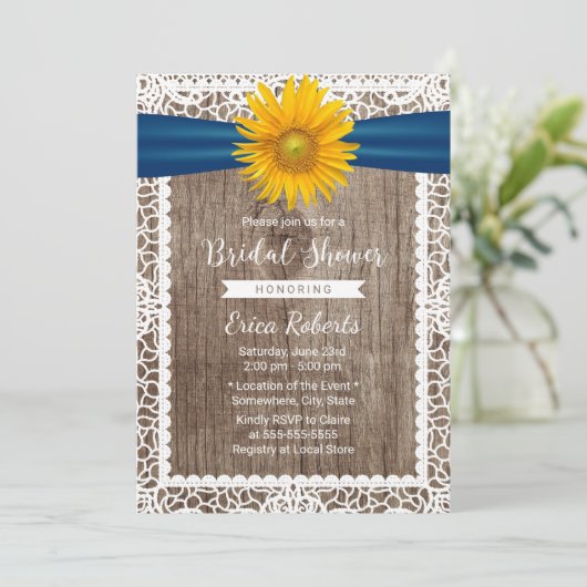 Rustige Zonnebloem Vrijgezellenfeest met lint Kaart (Staand voorkant)