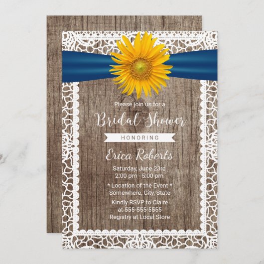 Rustige Zonnebloem Vrijgezellenfeest met lint Kaart (Voorkant / Achterkant)