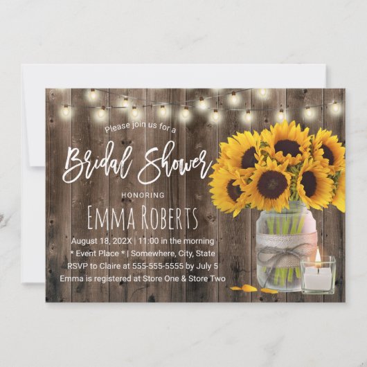 Rustige zonnebloem - Vrijgezellenfeest van Mason J Kaart (Voorkant)