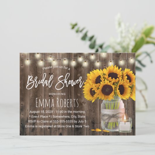 Rustige zonnebloem - Vrijgezellenfeest van Mason J Kaart (Staand voorkant)