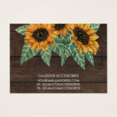 Rustige zonnebloem Waterverf Bracelet display Visitekaartje (Achterkant)