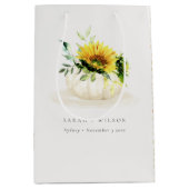 Rustige zonnebloem Waterverf bruiloft Medium Cadeauzakje (Voorkant)