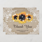 Rustige  Zonnebloem Weddenschap Hartelijk dank Bedankkaart (Voorkant / Achterkant)