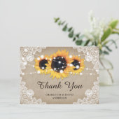 Rustige  Zonnebloem Weddenschap Hartelijk dank Bedankkaart (Staand voorkant)